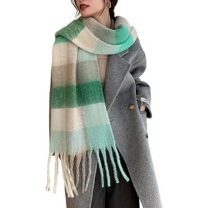 MSDC Winter Women Warm Scarf Long Shawl Large Scarves Cold Weather Thick Blanket Scarfs Colorful Plaid - 1 of 4