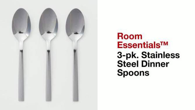 3pk Stainless Steel Dinner Spoons - Room Essentials&#8482;, 2 of 5, play video