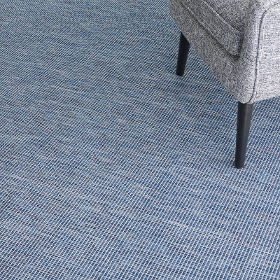 Reversible Easy-Care Navy Blue Synthetic 8' x 10' Area Rug