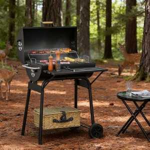 ORRD 30" Portable Charcoal Grill with Adjustable Heat Control, 2 Wheels & Storage Shelves for Outdoor BBQ Picnic - 1 of 4