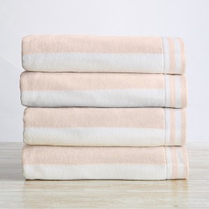 100% Cotton Cabana Striped 4 Pack Beach Towels - Great Bay Home - 1 of 4