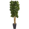 Nearly Natural Fiddle Leaf Artificial Tree in Slate Planter - image 2 of 3