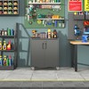 Vynxaria Utility Storage Cabinets - Heavy-Duty Metal Garage Storage with Wheels, 29.53"W x 16.54"D x 34.65"H - 2 of 4