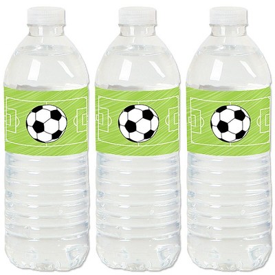 Big Dot of Happiness Goaaal - Soccer - Baby Shower or Birthday Party Water Bottle Sticker Labels - Set of 20