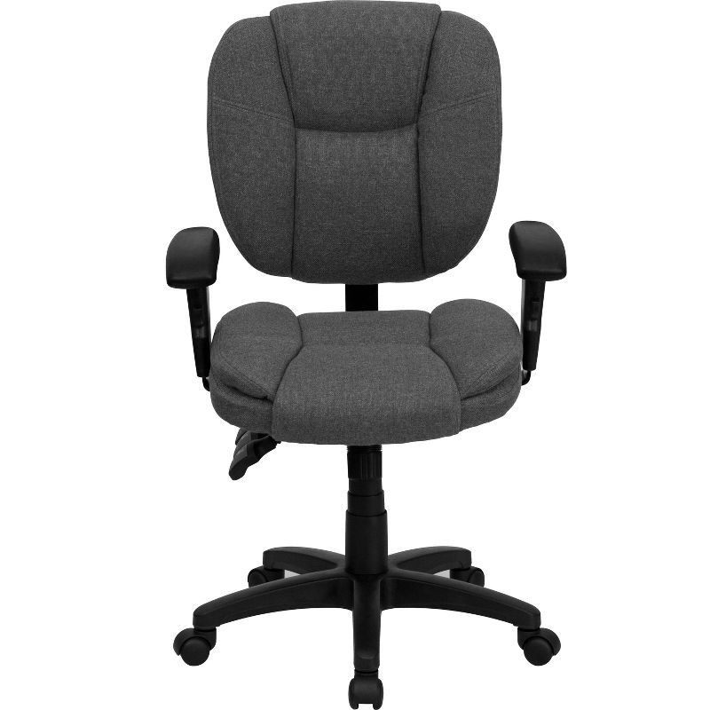 Flash Furniture Mid-Back Multifunction Swivel Ergonomic Task Office Chair with Pillow Top Cushioning and Adjustable Arms, 4 of 6