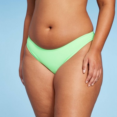 Women's Scoop Front High Leg Cheeky Bikini Bottom - Wild Fable™ Light Green