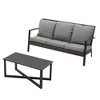 Heynemo 2 Pieces Patio Sofa with Coffee Table, Weather Rattan Chairs with Water-Resistant Cushions & Metal Frame, Outdoor Rocking Chairs - 2 of 4