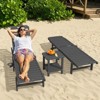 LIKEPAY High-Density Polyethylene Recliner Lounge Chair with 5-Level Adjustment Back and Smooth Rolling Wheels and Cup-Holder - 2 of 4