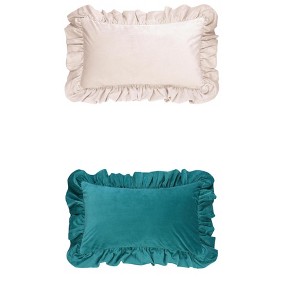 REGALWOVEN 2 Pcs Scalloped Trim Outdoor Throw Pillow Covers for Sofa Living Room Home Decor - 1 of 4