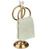 Home Mart Goods Aged Brass Gold Stainless Steel Dove Double Ring Fingertip Towel Holder With Heavy Base - 4 of 4