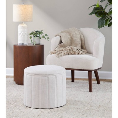 Ahoy Cream Mid-Century Modern Wood Accent Chair