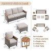 Buenhomino 6-Piece Outdoor Wicker Patio Set – Sofa, 2 Chairs, 2 Ottomans & Side Table with Cushions, Weather-Resistant PE Rattan Conversation Set - 4 of 4