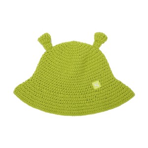 Shrek Ogre-Inspired Green Crochet Bucket Hat With 3D Ogre Ears - 1 of 4