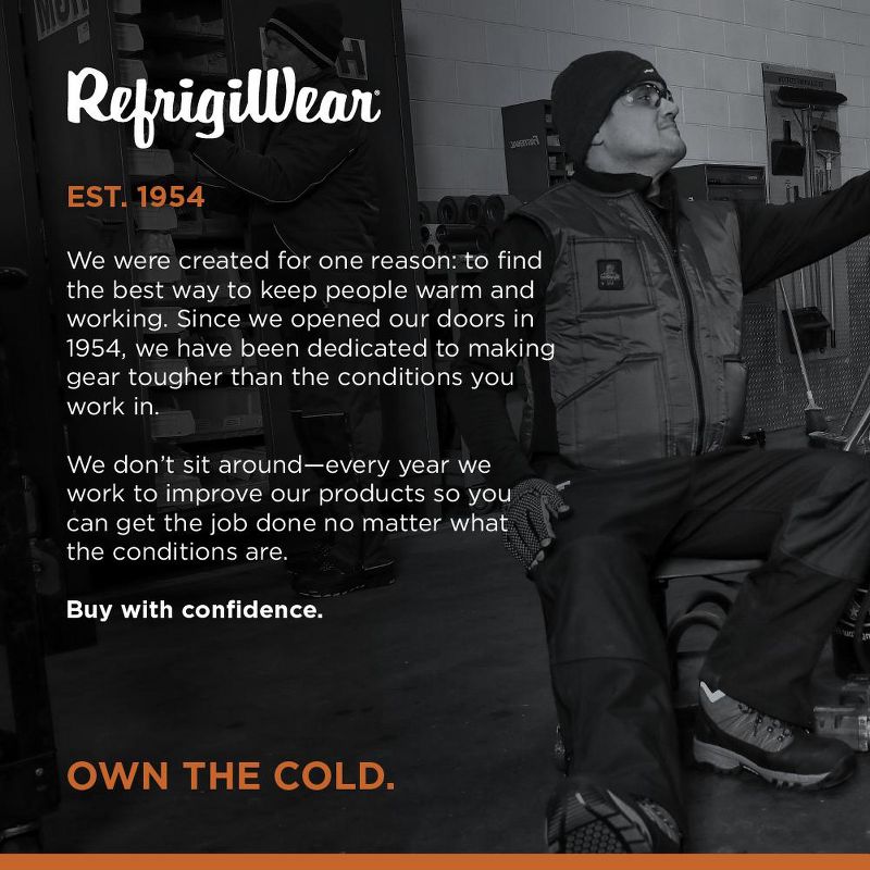 RefrigiWear Men's Warm Cooler Wear Lightweight Fiberfill Insulated Workwear Vest, 5 of 7