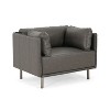 CAVINAS Vintage Style Lounge Chair,Accent Chair with Solid Wood Frame and Steel Legs,Comfy Sitting Chair for Living Room,Bedroom,Office - 2 of 4