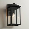 John Timberland Eastcrest Farmhouse Rustic Wall Light Sconce Textured Black Hardwire 10 1/4" Fixture Clear Glass Shade for Bedroom Bathroom Vanity - 2 of 4