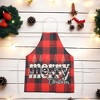 Unique Bargains Christmas Aprons Linen Red Beige 21.65"x26.77" 1 Pc - 2 of 4