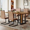 NicBex Dining Table Set for 4 Kitchen Table Wood-Textured MDF Dining Table Set with 4 Brown Suede Chairs for Dining Room - 3 of 4