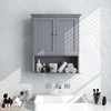 Costway Wall Mount Bathroom Cabinet Storage Organizer Medicine Cabinet Black/Brown/Gray/White - 2 of 4