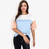 Anna-Kaci Women's Color Block Knit Top with Crew Neck and Short Sleeves, Casual Loose Fit Comfortable Blouse - 4 of 4