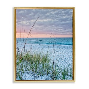 Stupell Industries Coastal Sea Grass Sprigs Beach Shore Floating Frame Canvas Art - 1 of 4