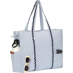Folkulture The Carry-All Tote 100% Recycled Cotton - Ice Blue - 1 of 4