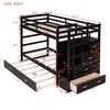 NicBex Full Over Full/Twin Over Twin Bunk Bed with Trundle and Staircase Loft Bed with Guardrails and Storage Drawers for Bedroom,White/Black/Gray - 3 of 4