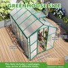 Gulches 6x10 FT Raised Base Polycarbonate Greenhouse Heavy Duty Aluminum Walk in Windproof All Season with Anchor Drainage Outdoor Backyard Green - 2 of 4