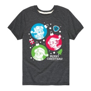 Boys' - Paw Patrol - Christmas Ornaments Rubble Chase Marshall Short Sleeve Graphic T-Shirt - 1 of 4