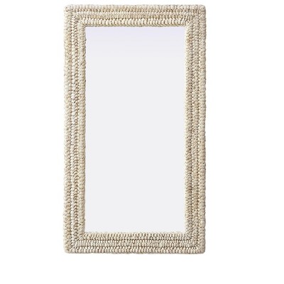 Elegant Lighting Rectangle Cornhusk Mirror 24x42 in Linen White