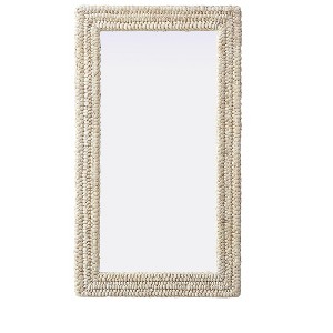 Elegant Lighting Rectangle Cornhusk Mirror 24x42 in Linen White - 1 of 4