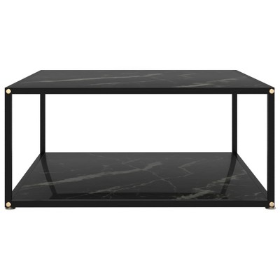 vidaXL Coffee Table End Table Living Room Sofa Table Black Tempered Glass