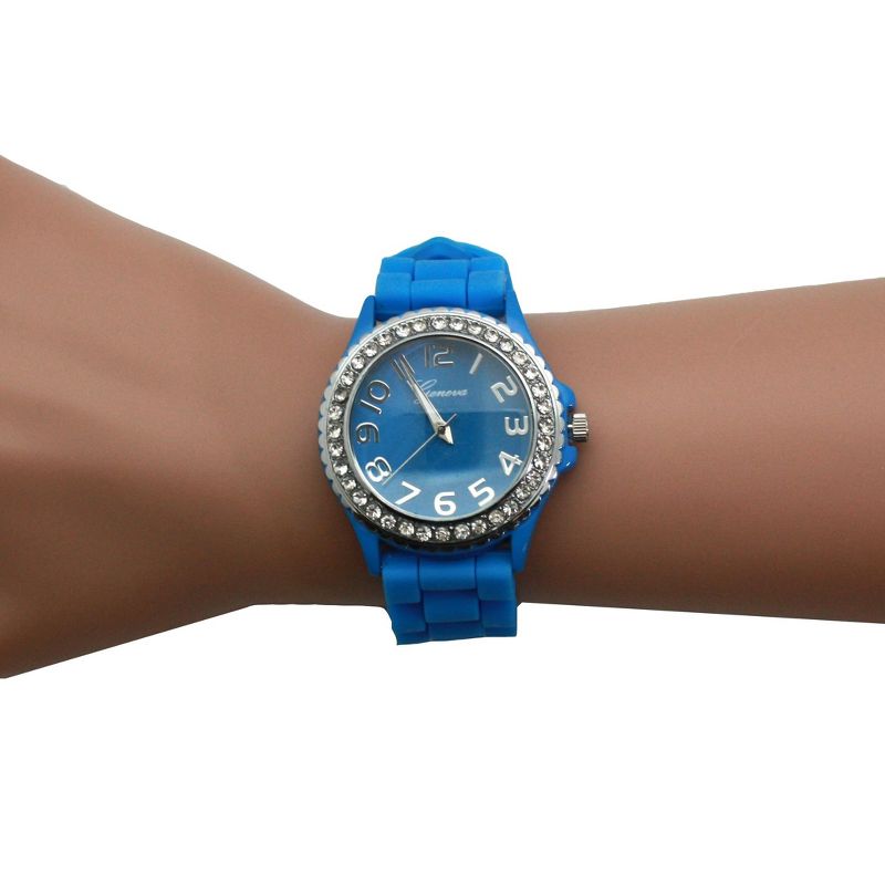 Olivia Pratt Every Day Silicone and Rhinestones Colorful Women Watch, 3 of 6