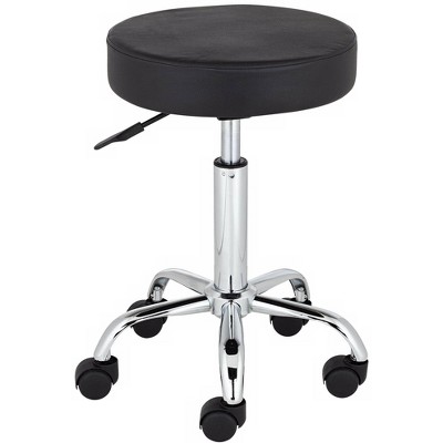 Studio 55D Kelly Rolling Chrome Adjustable Swivel Office Stool