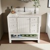37" Modern Bathroom Vanity with Carrara Marble Top, Single Sink Cabinet with Drawer, Doors & Open Shelf for Bathroom Storage (Single Faucet Hole) - 4 of 4
