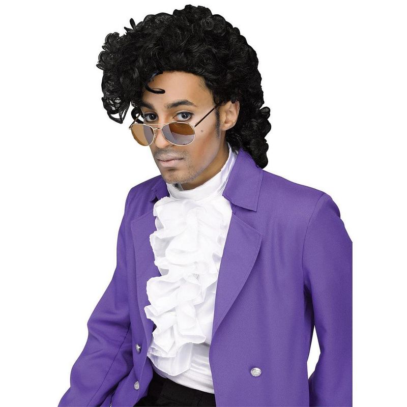 Fun World Purple Pain Rock Star Costume Wig Adult Men, 1 of 2