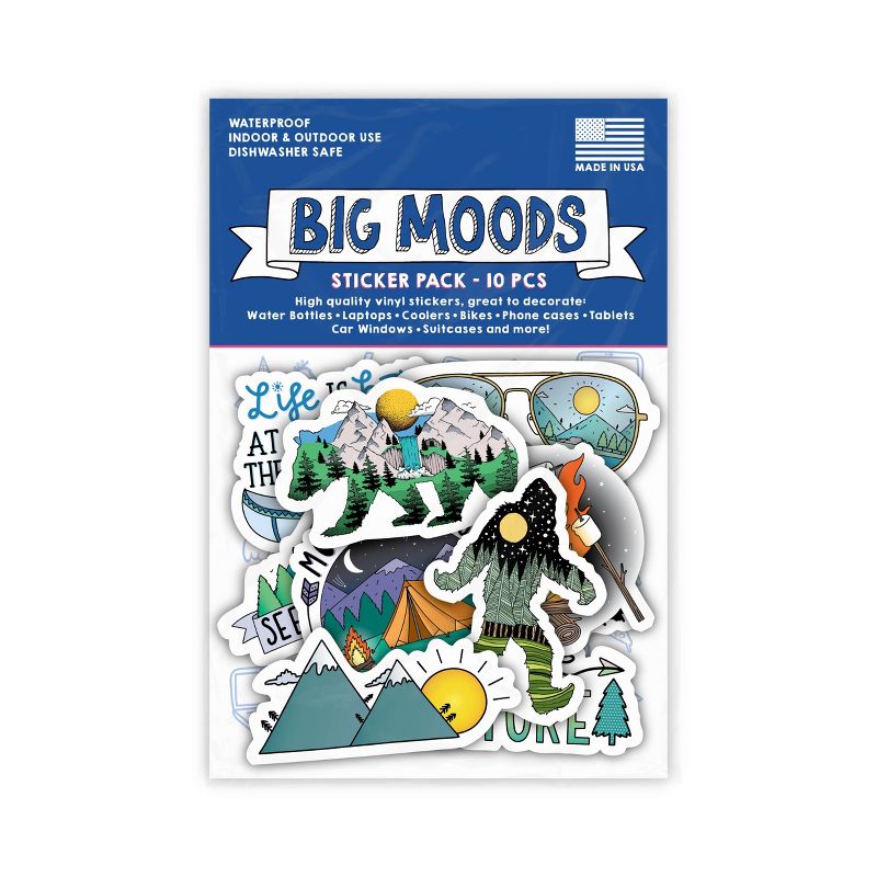 Big Moods Nature and Outdoors Sticker Pack 10pc, 3 of 4