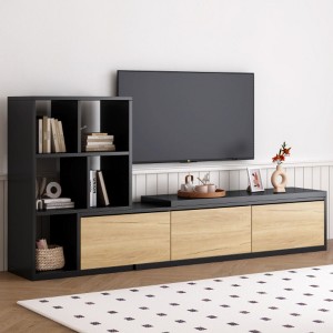 110'' Extendable TV Stand with 3-Tier Shelves, Adjustable Entertainment Center & Sliding Console for Living Room - 1 of 3