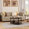 Whizmax Round Coffee Table for Living Room Rustic Center Table with Storage Shelf - 3 of 4