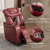 270° Swivel PU Leather Power Recliner with Tray Table, Phone Holder, USB Port & Rocking Function for Home Theater Comfort - 4 of 4