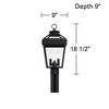 John Timberland Stratton Street Vintage Outdoor Post Light Textured Black 18 1/2" Clear Glass for Exterior Barn Deck House Porch Yard Patio Outside - 4 of 4