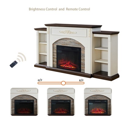 -inch Electric Fireplace With Mantel Led Light -for Living Room
