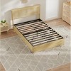 Rattan Bed Frame with Headboard, Platform Bed with 4 Storage Drawers, Sturdy Metal Base, Boho Cane Mattress Support, No Box Spring Needed - 2 of 4