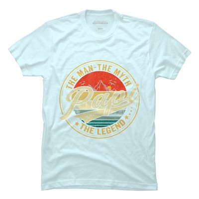Men's Design By Humans Vintage Sunset Papi, The Man, Myth, Legend By COVI T-Shirt