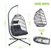 DOMETOUR Outdoor Egg Hanging Chair with Stand, Patio Wicker Swing Egg Chair Indoor Swinging Chair Outdoor Hammock Egg Chair - 4 of 4