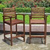 International Caravan,Highland Acacia Maine Bar Stool (Set of 2) - 4 of 4