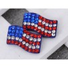 Alilang Patriotic American Flag Stud Earrings with Red, White, and Blue Crystal Rhinestones - 3 of 4
