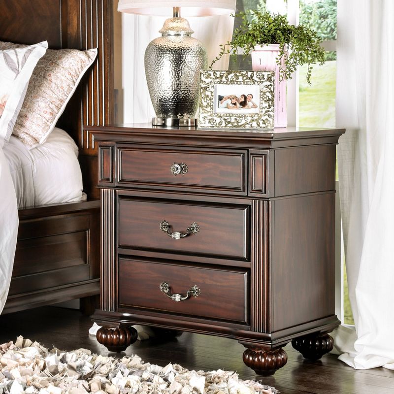 3pc California King Pennings Traditional Bed Set and Nightstand with Chest Dark Walnut - HOMES: Inside + Out, 6 of 26