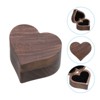 Unique Bargains Heart Shaped Wooden Ring Holder Boxes Jewelry Storage - 3 of 4