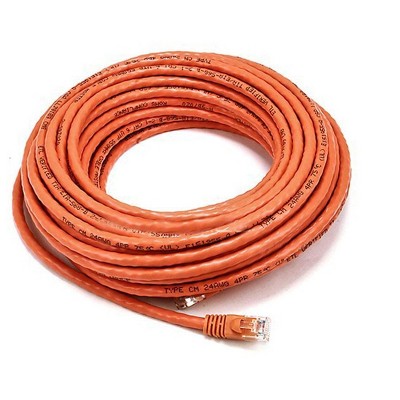 Monoprice Cat6 Ethernet Patch Cable - 50 Feet - Orange | Network Internet Cord - RJ45, Stranded, 550Mhz, UTP, Pure Bare Copper Wire, Crossover, 24AWG